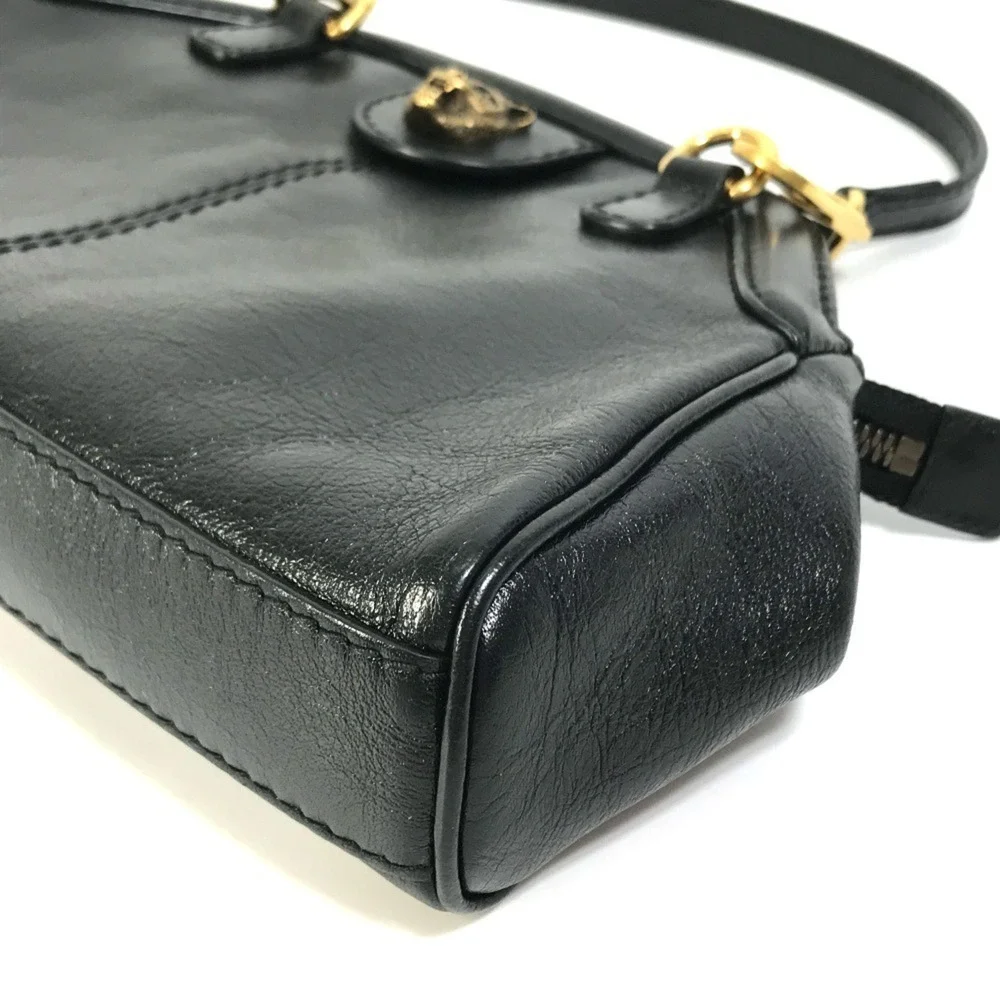GUCCI Authentic Black Leather GG Marmont Shoulder Bag - Picture 8 of 16